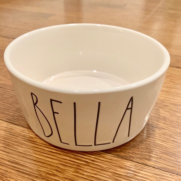 rae dunn bella dog bowl